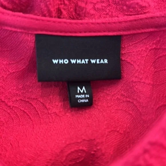 Who What Wear Puff Short Sleeve Dress Barberry Size Medium - Picture 10 of 13